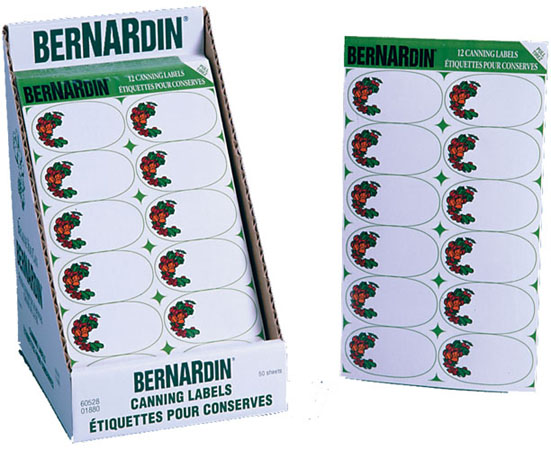 Dissolvable 60 Bernardin Canning Labels 