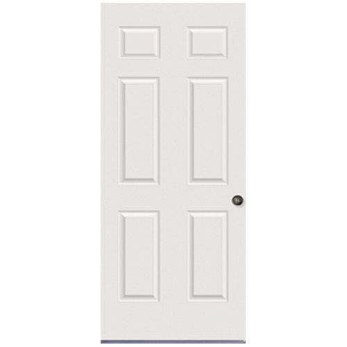 Masonite 6-Panel White Entrance Door with Right-Handed Swing - 26-Gauge Steel - 34-in W x 80-in H - ENERGY STAR®