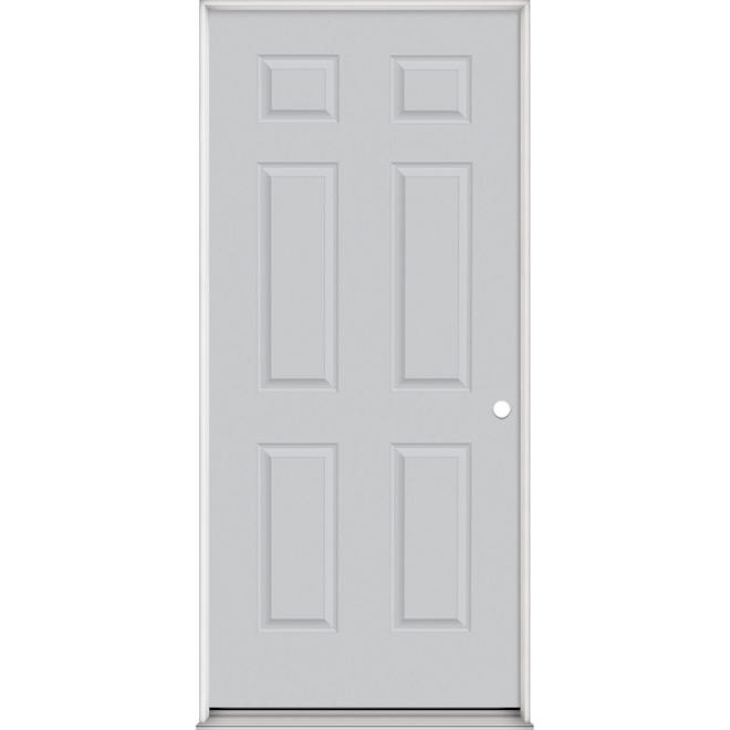 Masonite 30-in W x 80-in H White Steel Traditional 6-Panel Entry Door