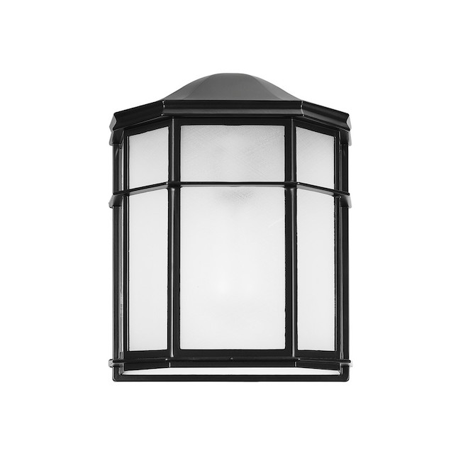 Décor 1-Pack 9.88-in H - Black Hardwired Medium base (E-26) Outdoor Wall Light