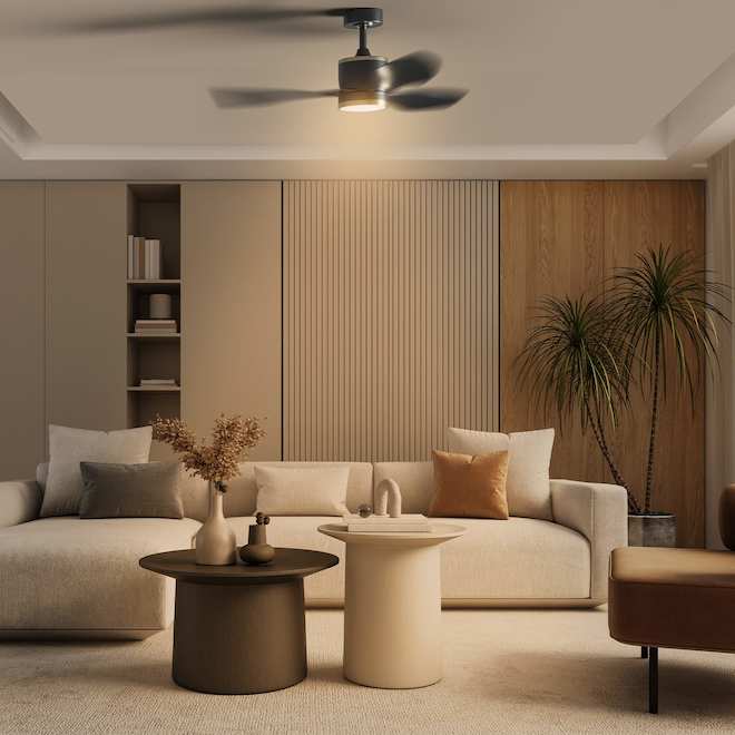 Globe Electric 48-in Black, LED Residential Ceiling Fan - 3-Blade