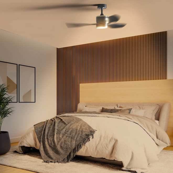 Globe Electric 48-in Black, LED Residential Ceiling Fan - 3-Blade