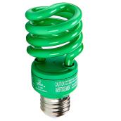 Ampoule fluocompacte T2 en spirale, 13 W, vert, 1/pqt