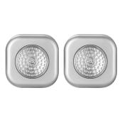 Globe Electric Pewter Push LED Night Light - Cool White - Battery Operated - Push Button - 2 Per Pack