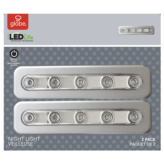 Globe 2-Pack LED Under-Cabinet Night Lights - LED - 7-in