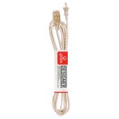 Rallonge avec revêtement en tissu, 3 prises, 2 m, blanc et doré
