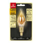Ampoule DEL 2,5 W, style bougie rétro, blanc doux