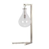 Lampe de table Globe, 26", métal/verre, nickel brossé