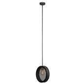 Suspension, 1 lumière, abat-jour grillagé, métal galvanisé