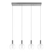 Globe Alicia 4-Light Pendant - LED - 70" - Glass - Chrome