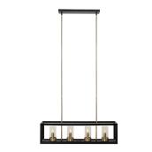 Luminaire rustique style pot masson pour îlot de cuisine en bois brun et  bronze par LNC LS1CAEY6BB3-4110Z7