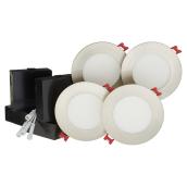 Globe Electric Recessed Ceiling Light for Bedrooms - Aluminum Finish - 4 Pieces - Dimmable - ENERGY STAR®