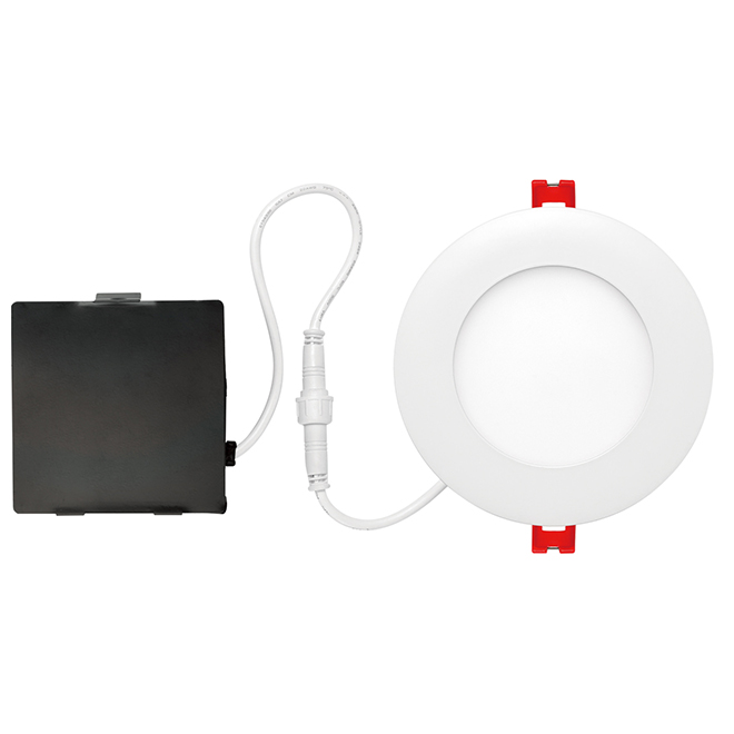 Luminaire encastré réglable, mince, 4", DEL 9 W, blanc