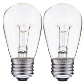 Ampoule rétro, type S14, culot moyen, 11 W, paquet de 2