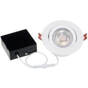 Slim Dimmable Spot-Swivel LED Recessed Light - 4" - White