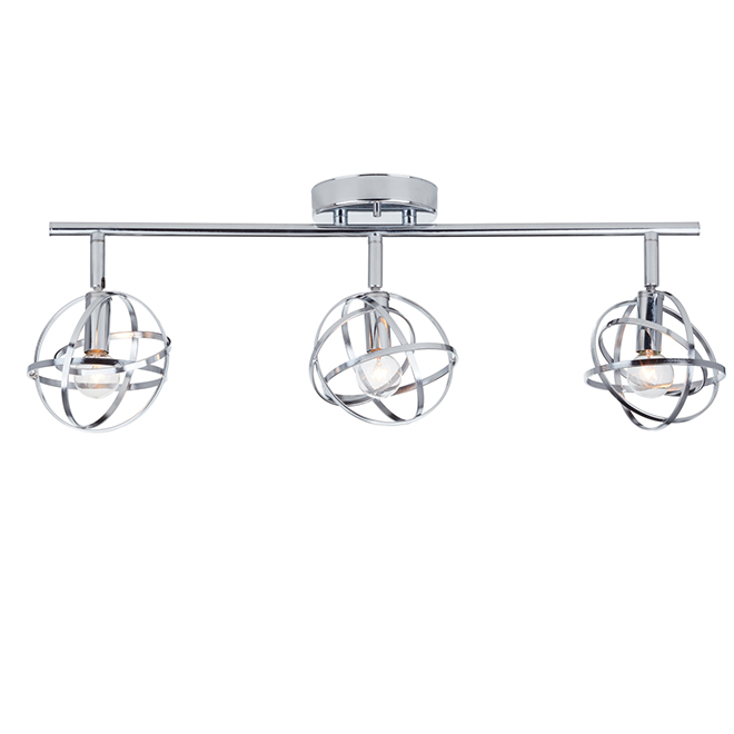 Globe Electric Tatum Track Light - Polished Chrome Finish - For Interior Use - Dimmable - Unique Globe Cage Shades