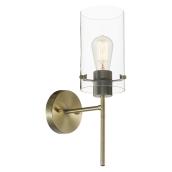 Globe Electric Cusco 4.73-in W 1-Light Antique Brass Vintage Arm Hardwired Wall Sconce