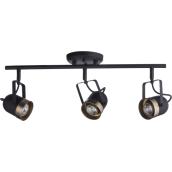 Rail éclairage 3 lumières, 14,5'' x 13,25'' x 27,65'', noir/or
