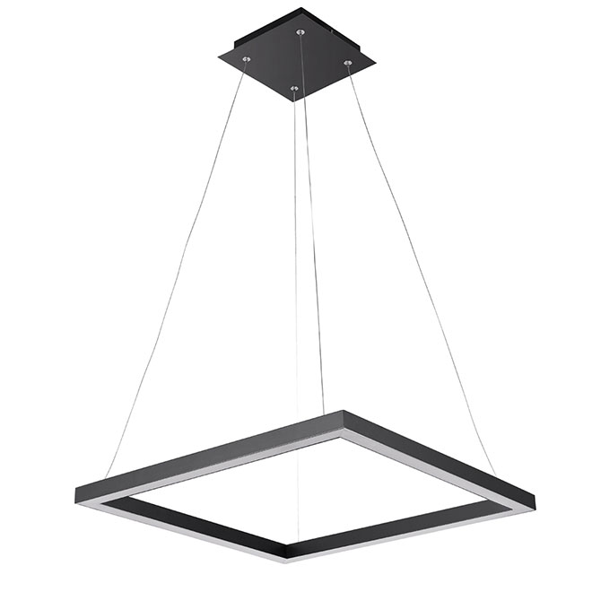 Suspension carrée Draper intensité variable, DEL 30 W, noir