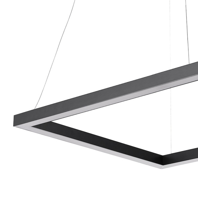 Suspension carrée Draper intensité variable, DEL 30 W, noir