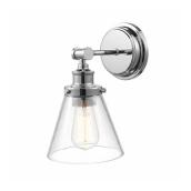 Globe Electric Parker 1-Ligth Chrome Vanity Light with Clear Glass Shade - 7.87-in