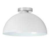 Globe Electric Semi-Flush Mount Ceiling Light with Chrome Base - 14-in - 1-Light - Matte White Shade