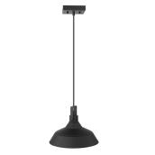 Lumière suspendue en forme de cloche Sutton, noir mat, style ferme, A19