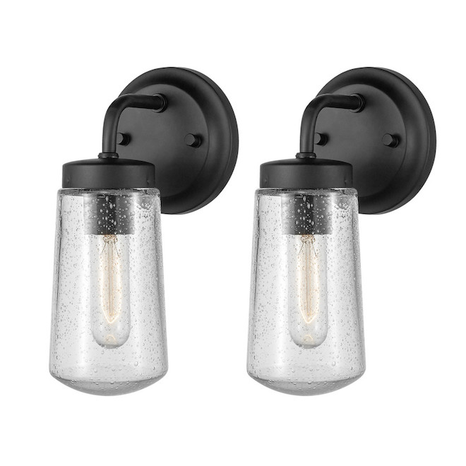 Globe Electric River 10.5-in, 2-Light Matte Black Wall Sconce