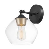 Globe Electric Harrow Mid-Century Modern 8-in 1-Light Matte Black Wall Sconce