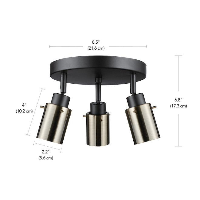 Luminaires sur rail, Globe Electric Stark, 8 po dimmable bronze foncé