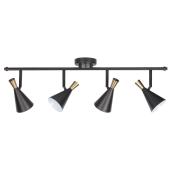 Globe Electric Aurora 4 Lights 34-in Black Dimmable Tracklight
