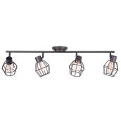 Globe Electric 4-Light Tracklight - 29-in - Dimmable - Black