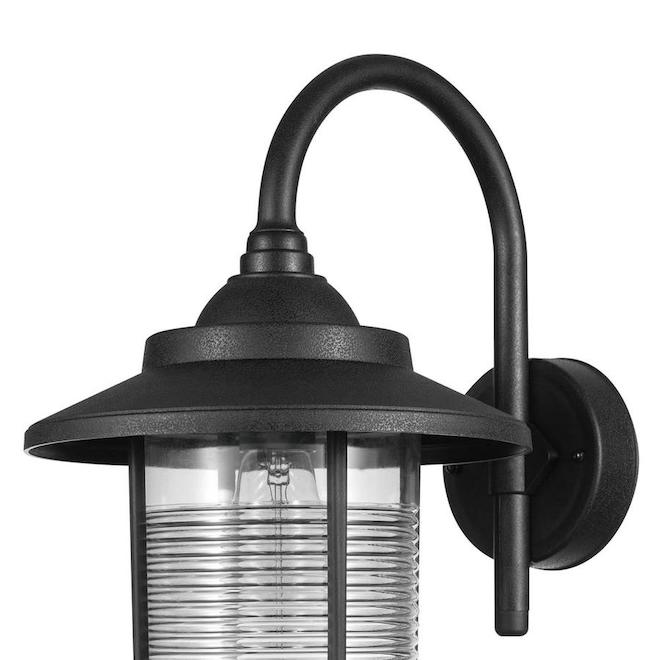 Globe Electric 1-Pack 15.94-in H - Black Hardwired Medium base (E-26) Outdoor Wall Light