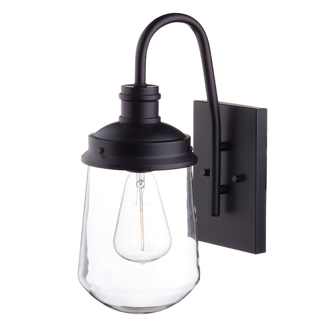 Mandela 1-Pack 16.55-in H - Black Matte Hardwired Medium base (E-26) Outdoor Wall Light