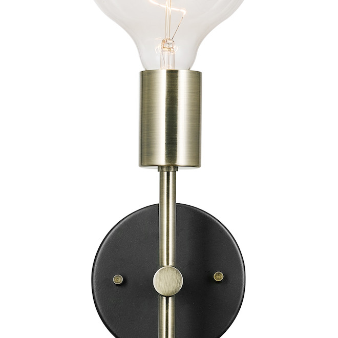 Globe Electric 2-in-1 Wall Sconce - 1 Light - Brass and Dark Bronze