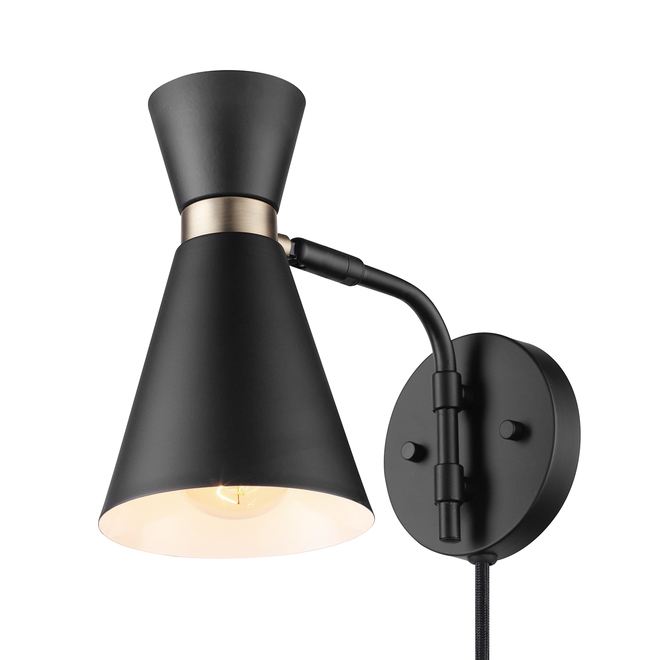 Globe Electric 2-in-1 Belmont Hourglass Wall Sconce - Black and Gold