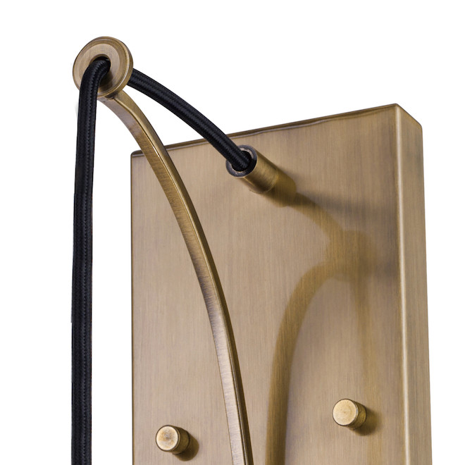 Globe Electric 2-in 1 Wall Light with Diamond Cut Light Bulb and Fabric Rope - Matte Black