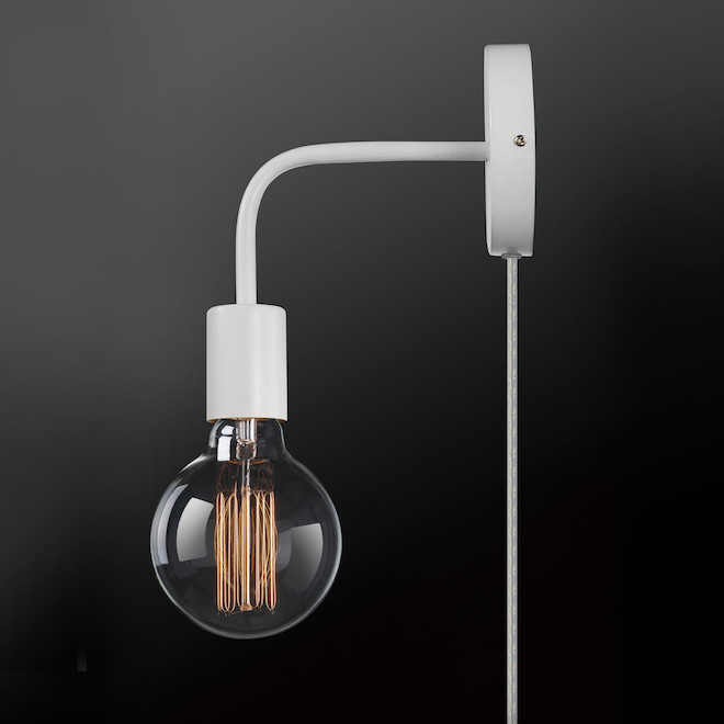 Globe Electric 2-in-1 Wall Sconce - 1 Light - Minimalist Design - Matte White