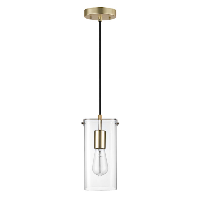 Globe Electric Cheyenne Matte Brass Traditional Clear Glass 2-in-1 Pendant Light