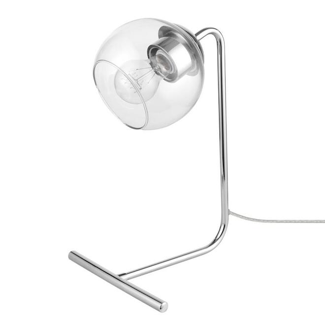 Globe Electric Desk Lamp - 15-in - Clear Glass - Chrome