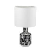 Lampe de table Aria Globe Electric, 18 po, tissu, noir et blanc