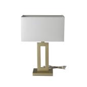 Lampe de table D'Alessio de Globe Electric, 20 po, tissu/métal, champagne/blanc