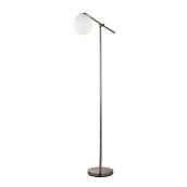 Globe Electric Portland 65-in Floor Lamp with Brushed Nickel and White Frosted shade