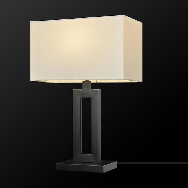 Lampes de table D'Alessio Globe Electric, 20 po, métal/tissu, noir, ensemble de 2