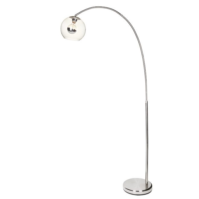 Globe Electric Floor Lamp with Clear Shade - 79-in - Metal/Glass - Chrome