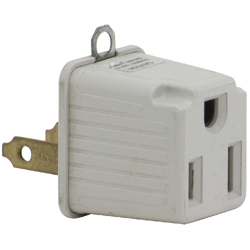 Globe Electric 3-Prong Grounded Adapter - Indoor - 15-amp - 125-volt