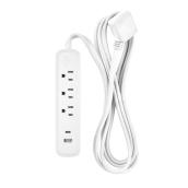 Globe Electric 3 Outlets 2 USB - White