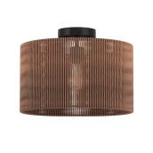 Globe Electric Nathan 14-in Brown Farmhouse Flushmount