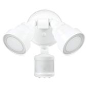 Heath Zenith 7-in 180° White Plastic Motion Detector Light with Integrated LED