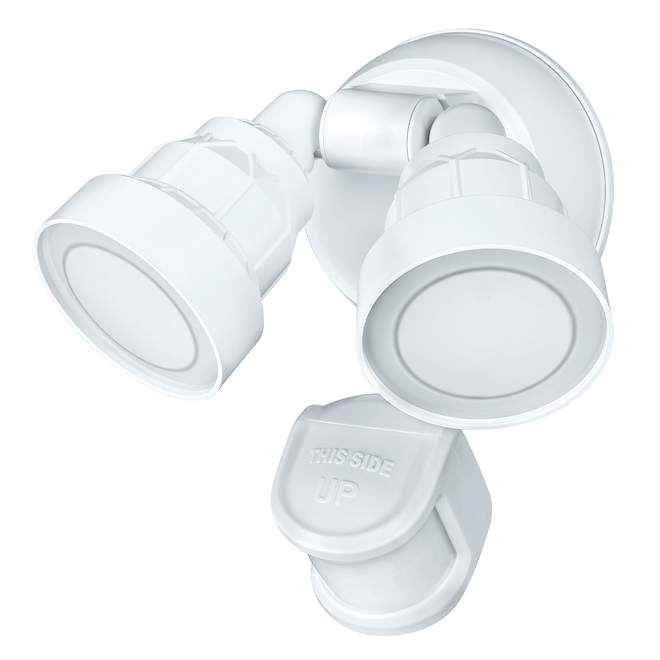 Heath Zenith 7-in 180° White Plastic Motion Detector Light with Integrated LED